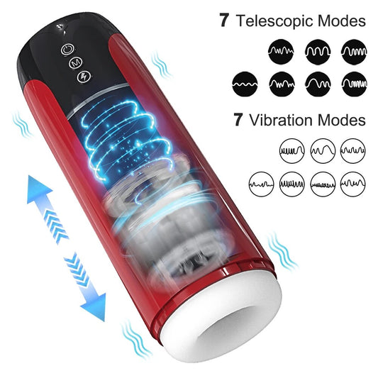 Waterproof Thrusting Male Masturbator Cup with 7 Modes - HeartCaptor