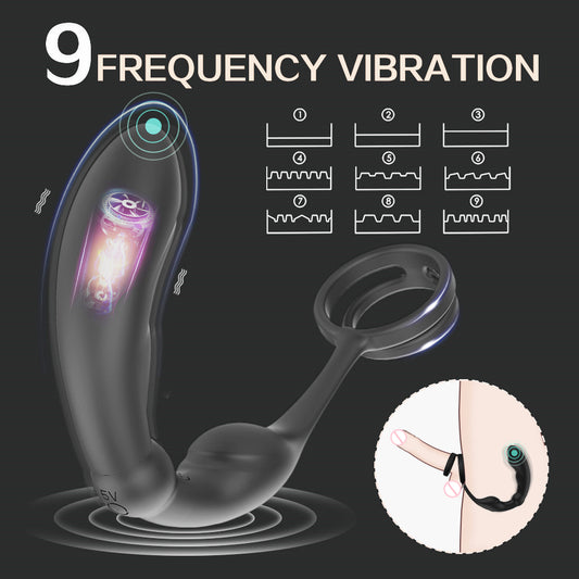 Advanced Prostate Massager with Double Ring for Enhanced Pleasure