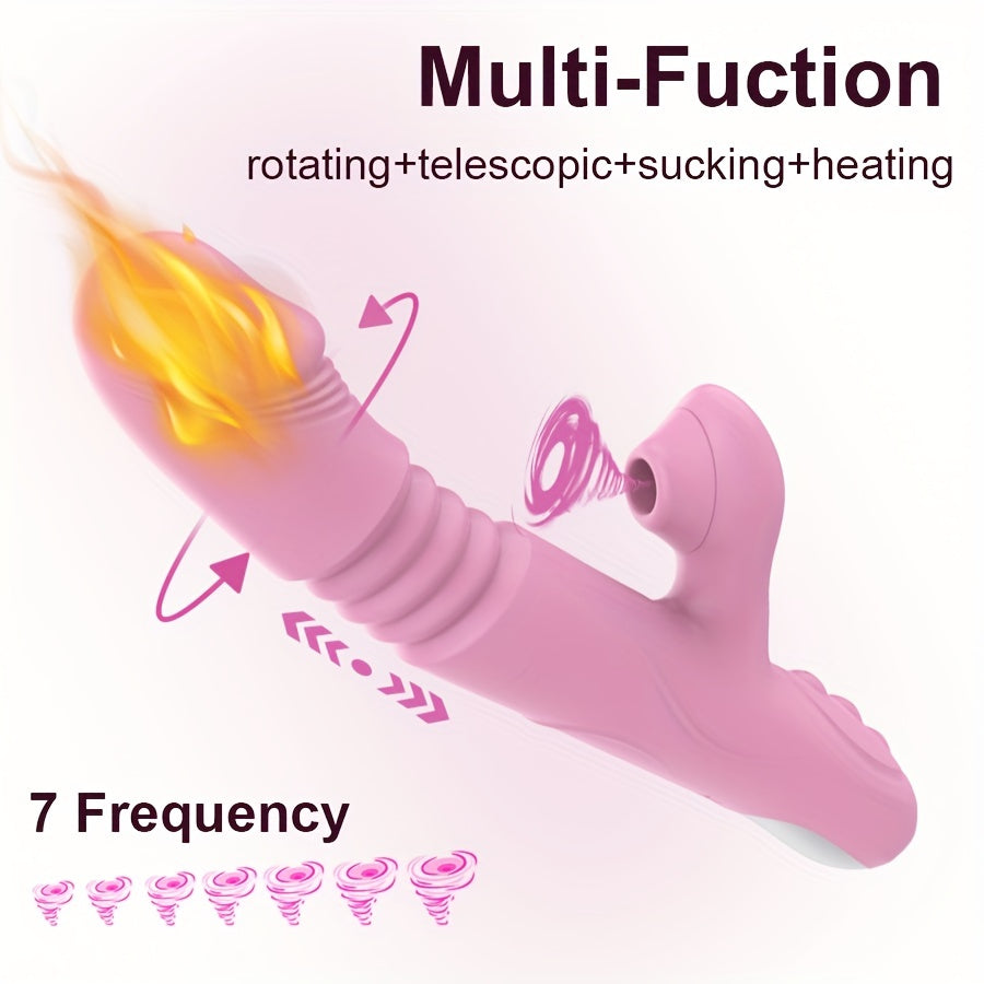 Telescopic Vibrator with 7 Vibration Modes, Heated Clitoral Stimulator, G-spot Stimulation - HeartCaptor