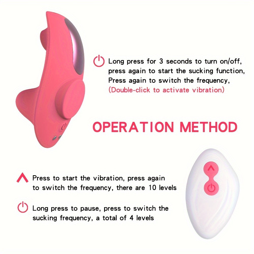 Wearable Panty Sucking Vibrator with Remote Control, 10 Vibration Modes - HeartCaptor