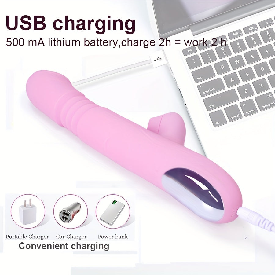 Telescopic Vibrator with 7 Vibration Modes, Heated Clitoral Stimulator, G-spot Stimulation - HeartCaptor