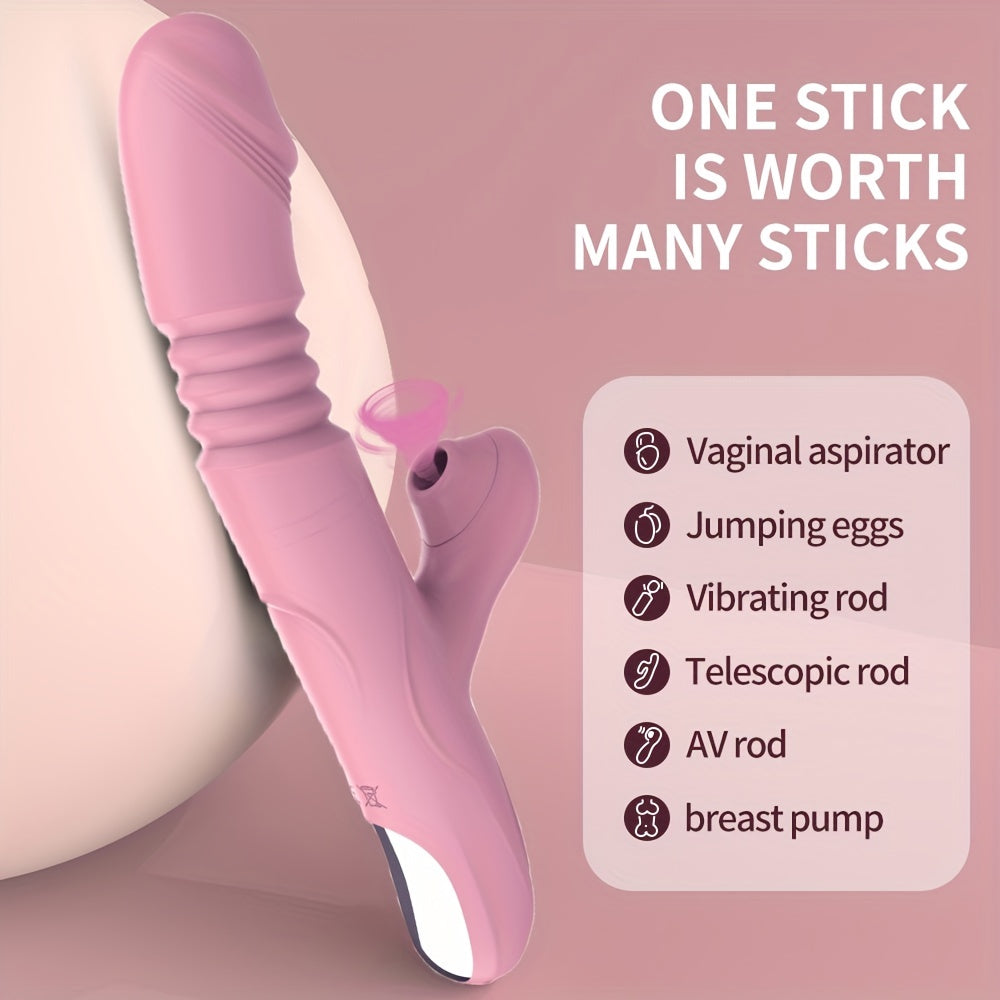 Telescopic Vibrator with 7 Vibration Modes, Heated Clitoral Stimulator, G-spot Stimulation - HeartCaptor