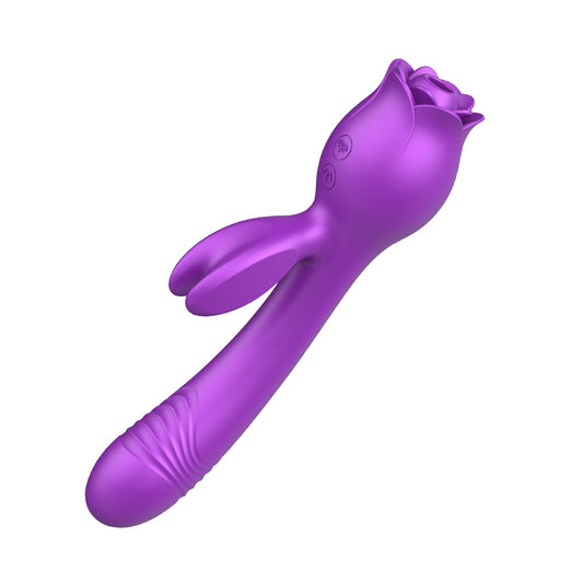 Bunny Rose 3-i-1 klitorissuging og skyvevibrator