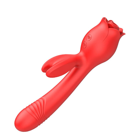 Bunny Rose 3-in-1 Klitoris-Saug- und Stoßvibrator