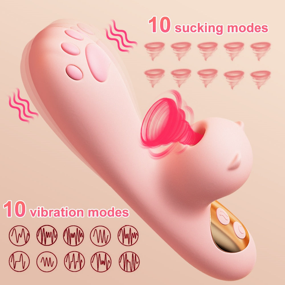 Clitoral Suction Cup Vibrator for Women - HeartCaptor