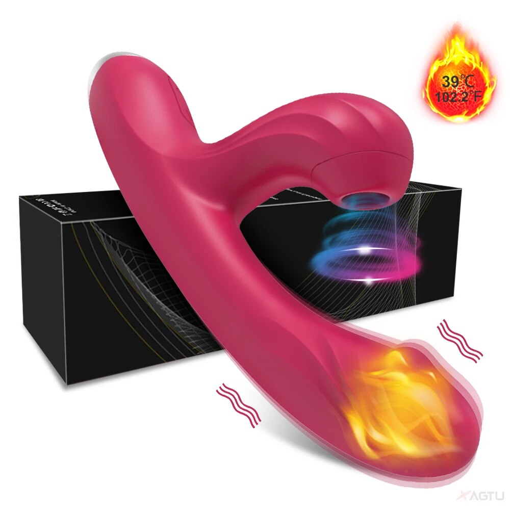 Clitoral Sucking G-spot Vibrator Dildo with Heating Function - HeartCaptor