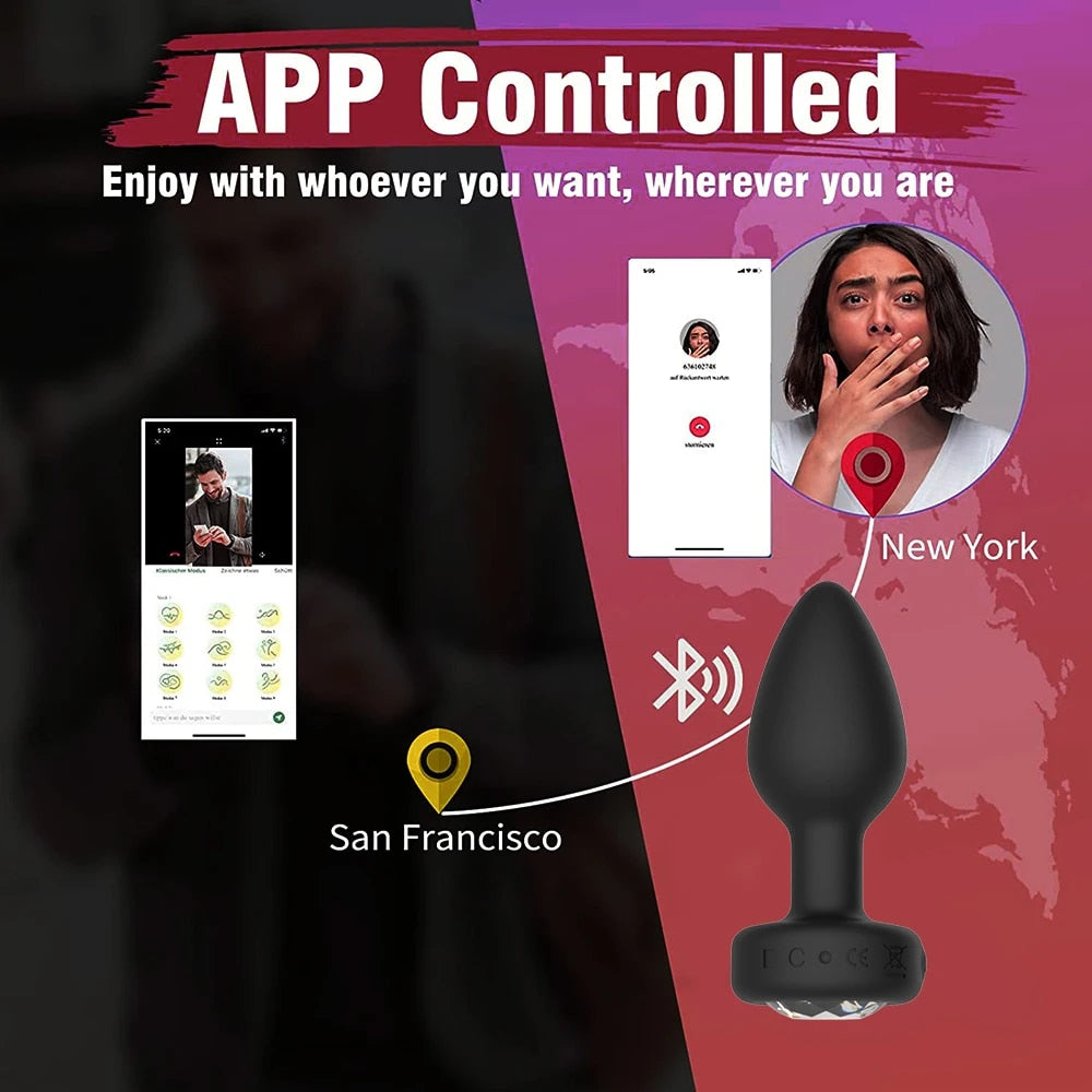 Vibrating Anal Plug with APP Control - Adult Sexual Wellness Toy - HeartCaptor