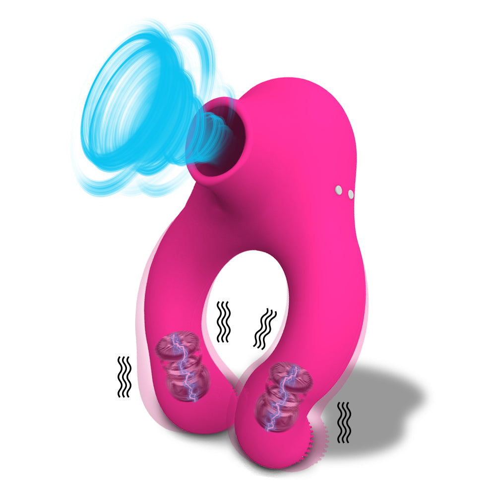 Vibrating Cock Ring for Couples, Clit Stimulator Delay Ejaculation Sex Toy - HeartCaptor