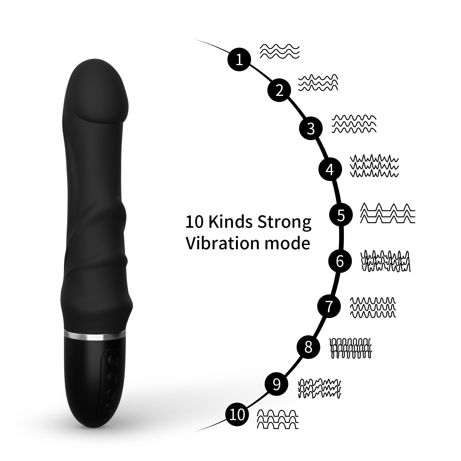 10 Modes Silicone Vibrator Dildo Massager for Couples - HeartCaptor