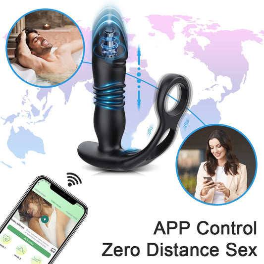 Male Thrusting Prostate Massager with Bluetooth APP Control - HeartCaptor