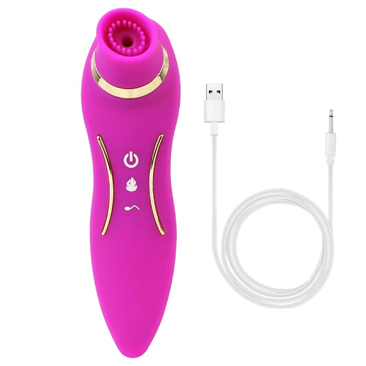 Dual Head 2 in 1 Suction Vibrator with Heating Function - HeartCaptor