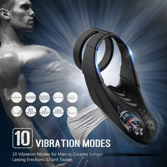 Enhanced Pleasure Vibrating Dual Penis Ring for Couples