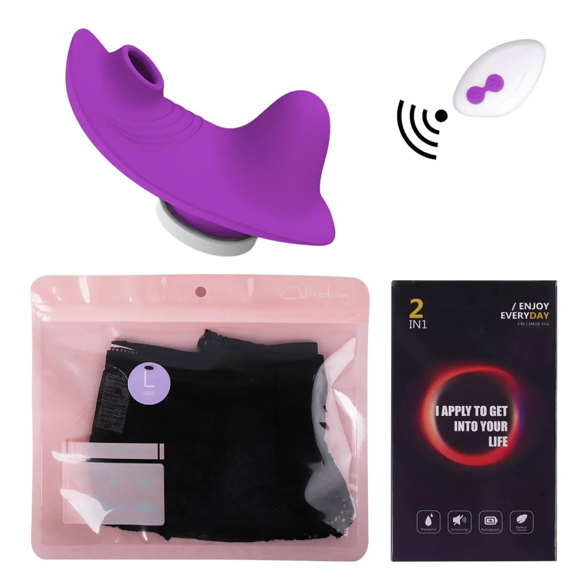 Remote Control Clitoris Sucker Vibrator with Sexy Panties - HeartCaptor