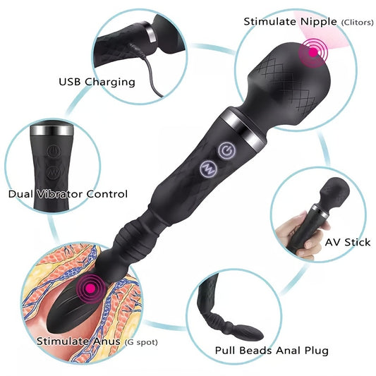 Excite Yourself: Powerful Dildo Vibrator for Clitoris, G-Spot & Anal Stimulation - HeartCaptor