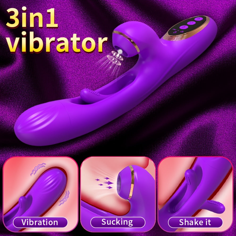 Rabbit Sucking Vibrator with 10 Vibration Modes - HeartCaptor