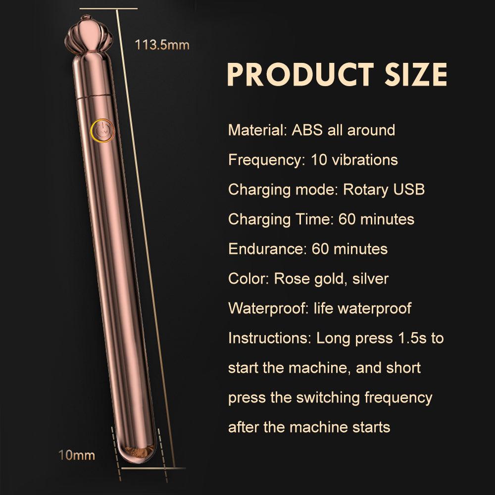 Slim Discreet Vibrator - 10 Frequency Strong Shock - HeartCaptor