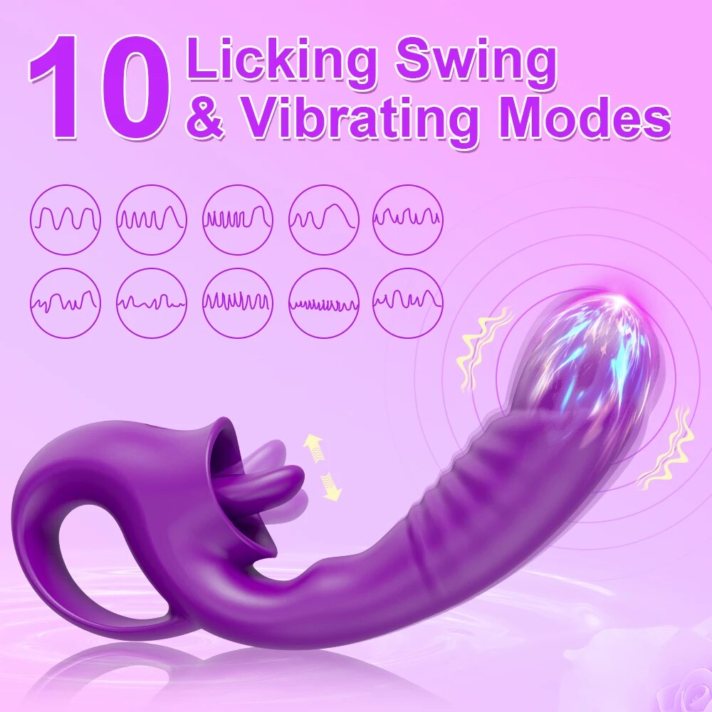 Swing Nipple Clitoris Dildo 20 Modes G Spot Vibrator Female - HeartCaptor