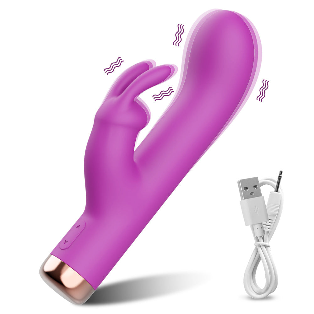 Silicone Rabbit Vibrator with Clitoral Stimulator and G-Spot Vibration - HeartCaptor