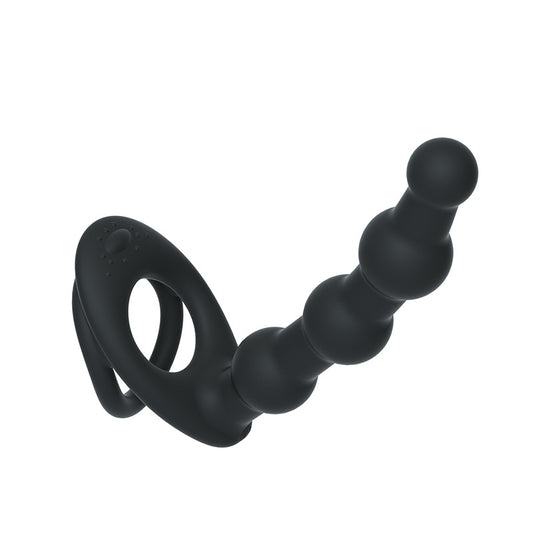 Advanced Dual Cock Rings Set with Remote Control and Anal Beads