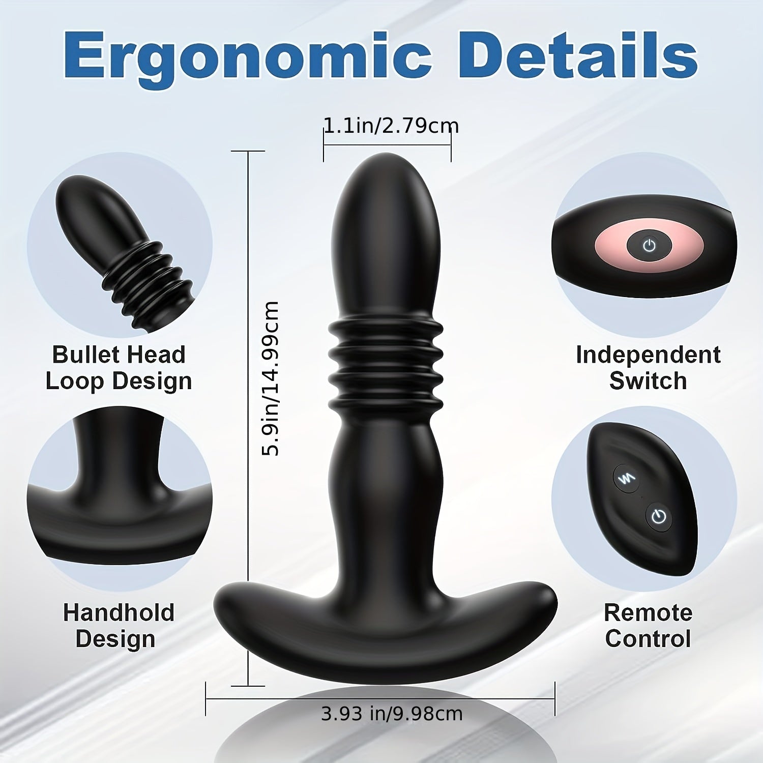 Electric Retractable Anal Plug APP Control Male Prostate Massager - HeartCaptor