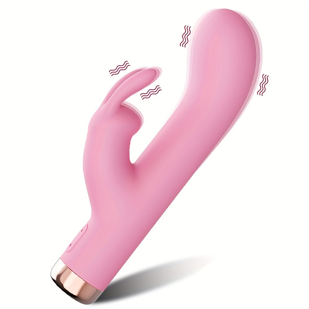 Silicone Rabbit Vibrator with Clitoral Stimulator and G-Spot Vibration - HeartCaptor