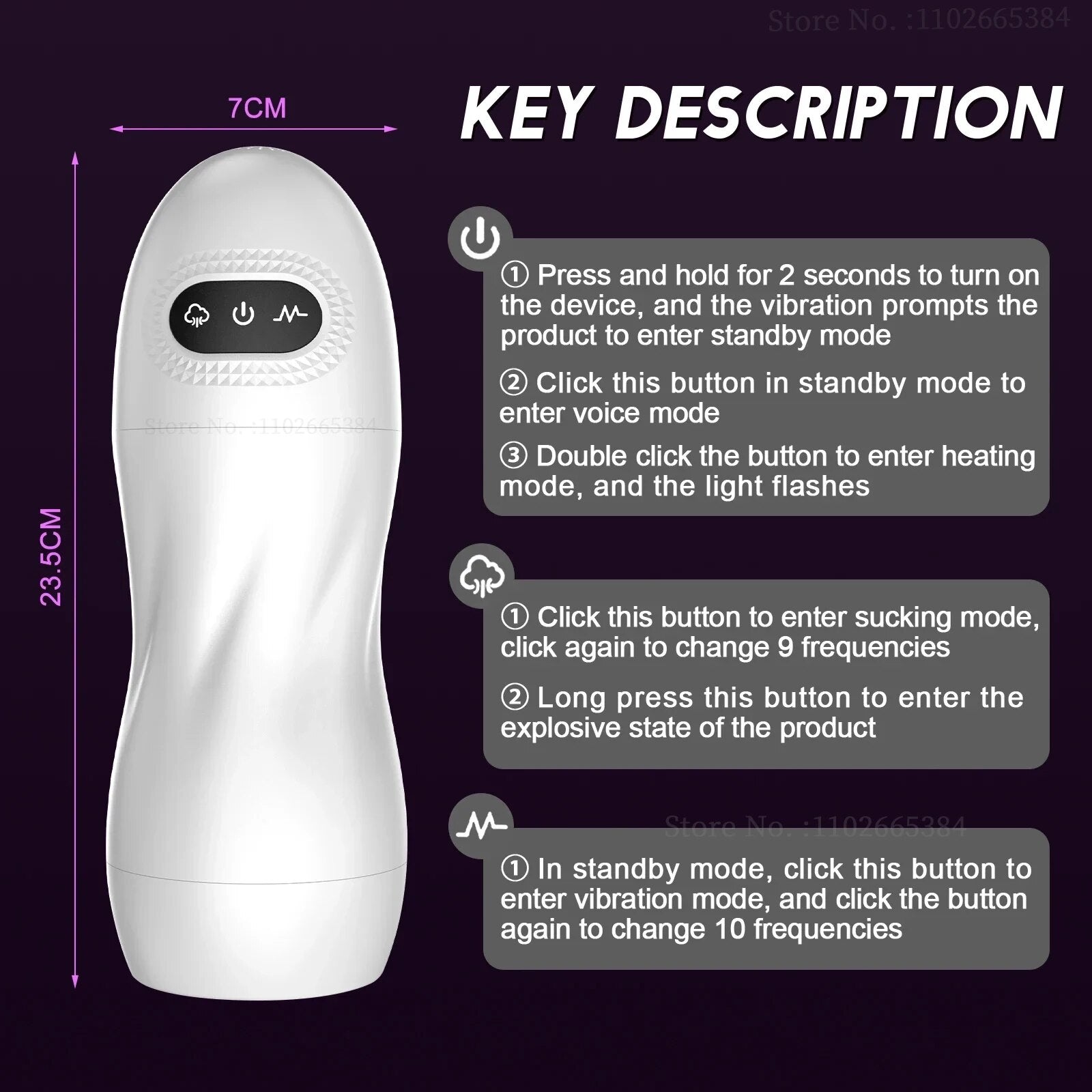 Automatic Male Masturbator with Sucking Function and Heating, Adult Sex Toy for Men - HeartCaptor