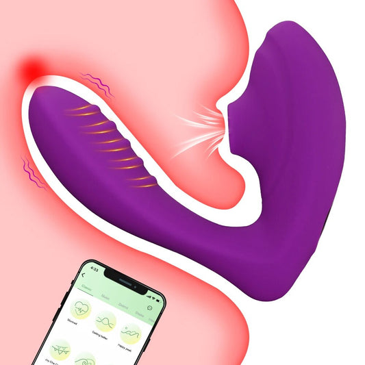 APP Bluetooth Vagina Sucking Vibrator 20 Modes Clitoris Stimulator - HeartCaptor