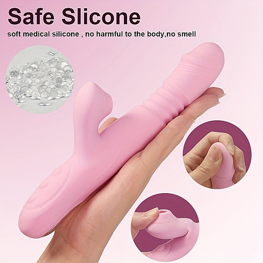 Telescopic Vibrator with 7 Vibration Modes, Heated Clitoral Stimulator, G-spot Stimulation - HeartCaptor