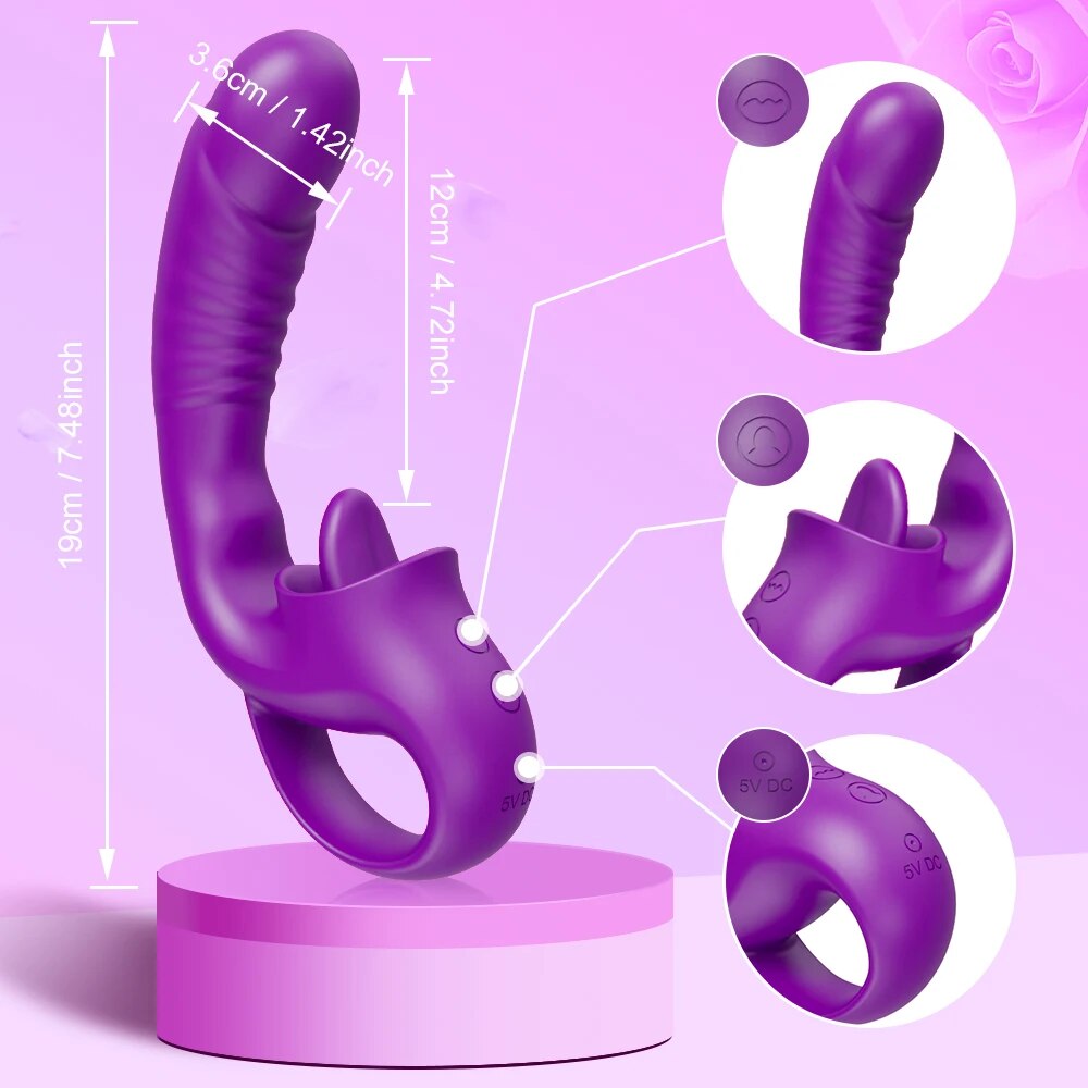 Swing Nipple Clitoris Dildo 20 Modes G Spot Vibrator Female - HeartCaptor