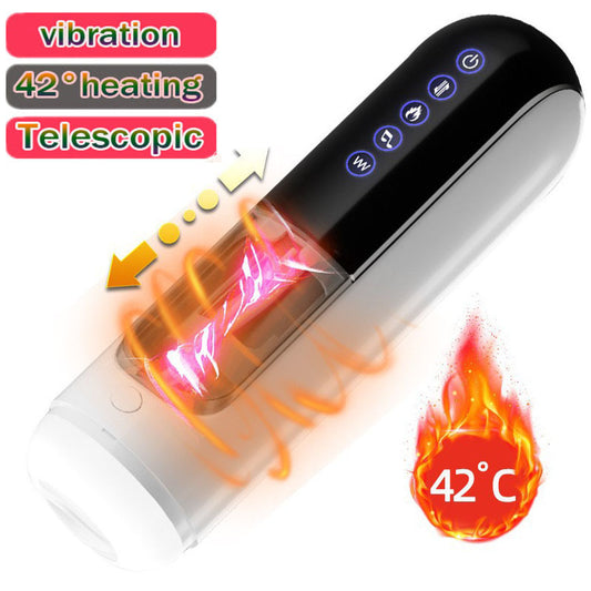 Tasse de masturbation vibrante et chauffante à 42 ° interactive à commande vocale F-35 pour hommes