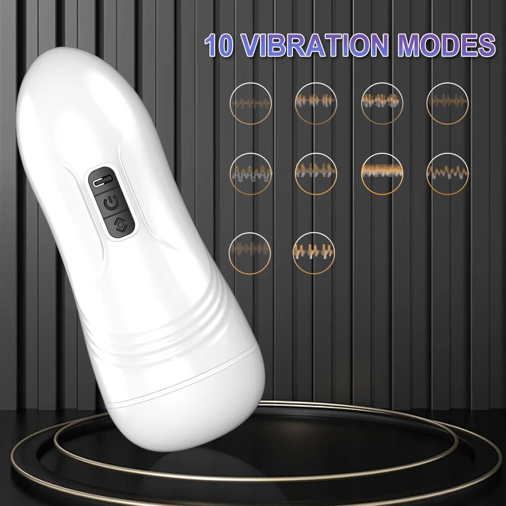 Male Masturbator Blowjob Vibration Machine with Real Vagina Pocket Pussy - HeartCaptor