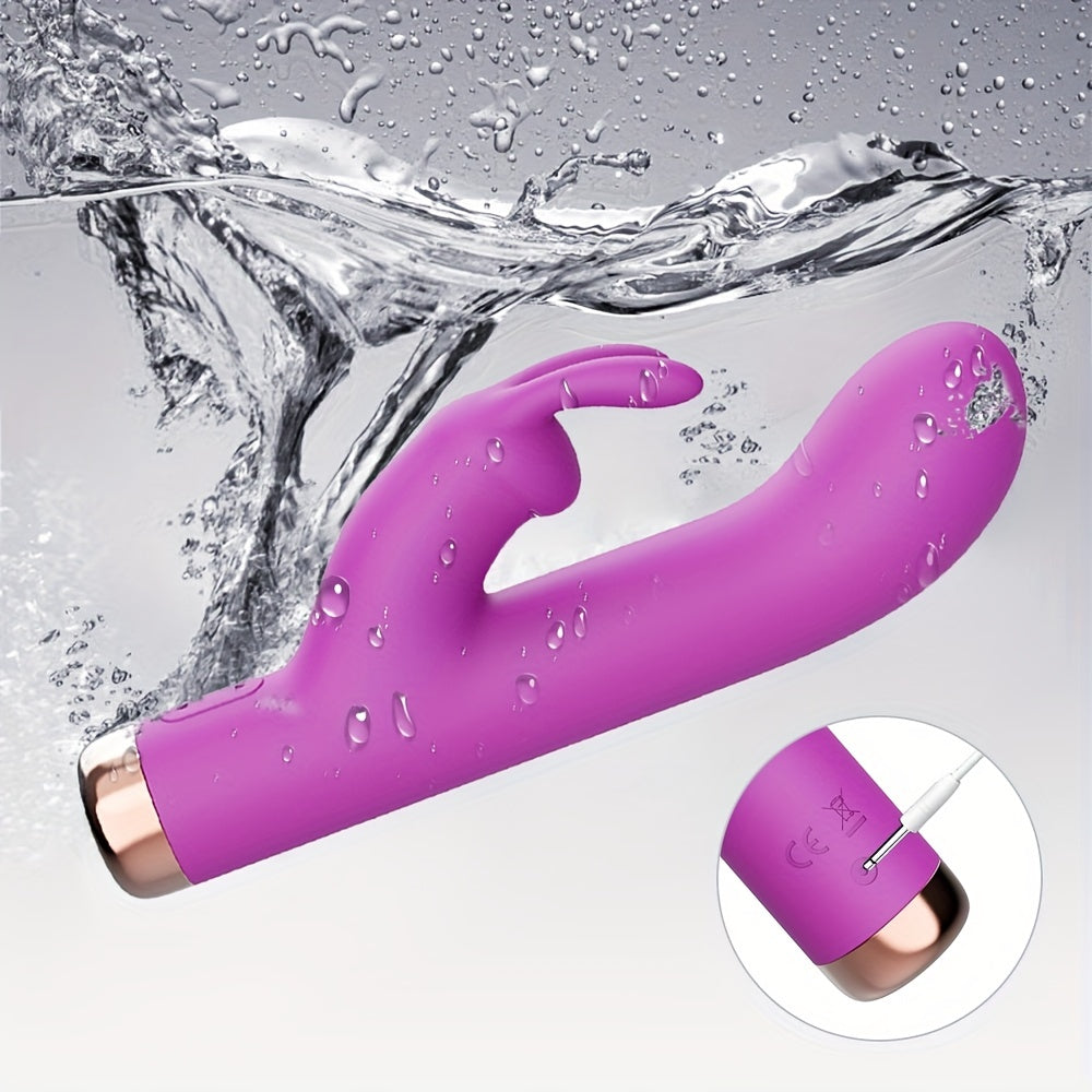 Silicone Rabbit Vibrator with Clitoral Stimulator and G-Spot Vibration - HeartCaptor