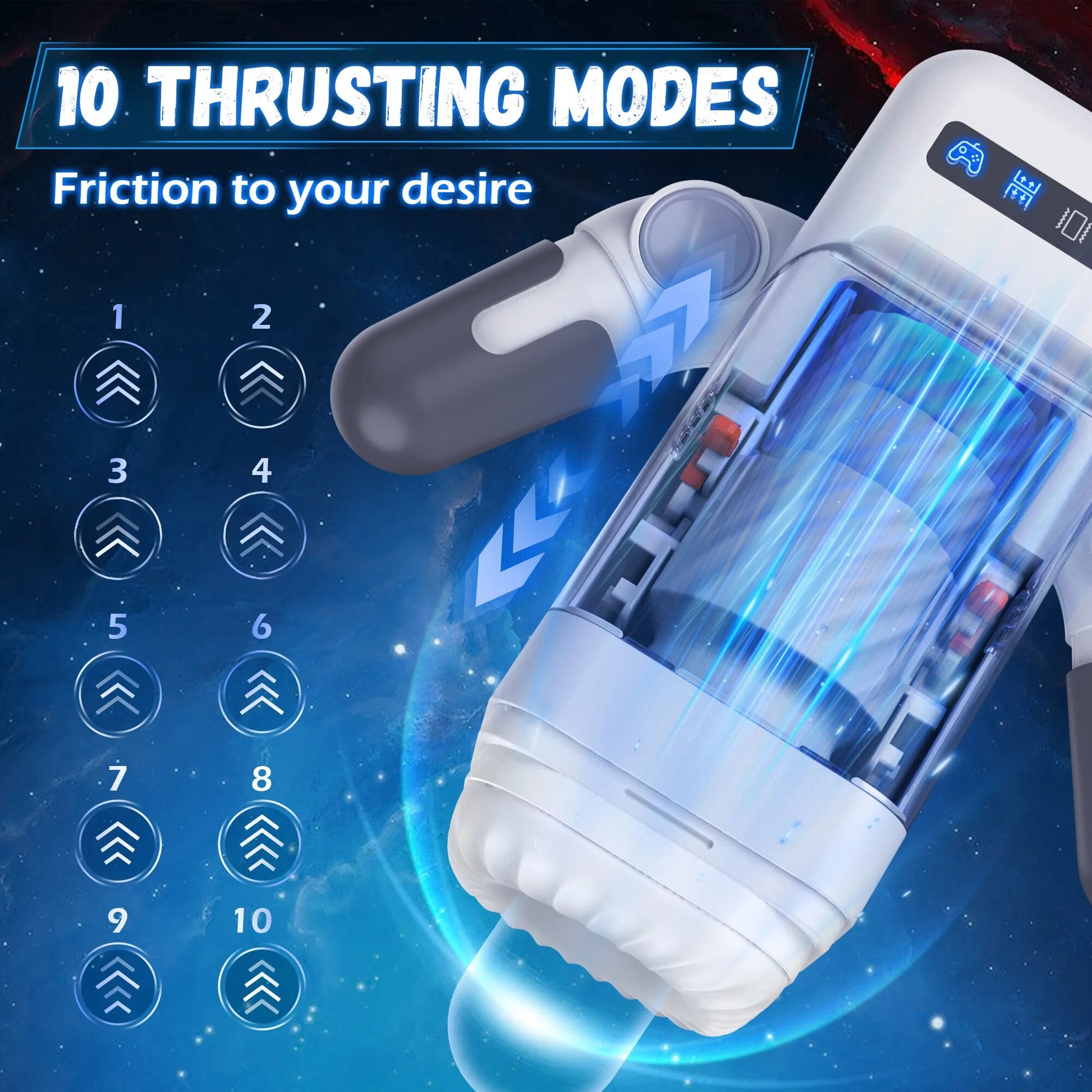 Automatic Male Masturbator with 10 Thrusting & Vibration Modes - HeartCaptor