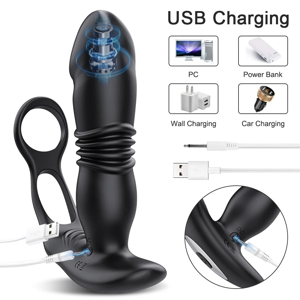 Male Thrusting Prostate Massager with Bluetooth APP Control - HeartCaptor