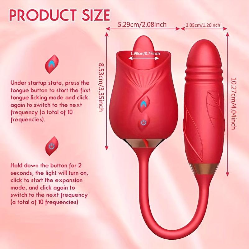 Rose Tongue Licking Vibrator for Women - HeartCaptor