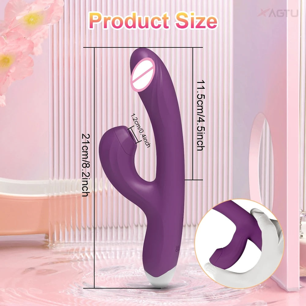 Clitoral Sucking G-spot Vibrator Dildo with Heating Function - HeartCaptor