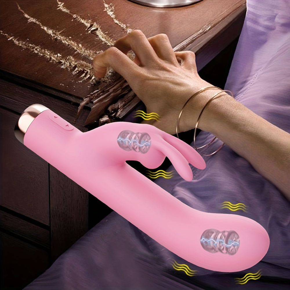 Silicone Rabbit Vibrator with Clitoral Stimulator and G-Spot Vibration - HeartCaptor