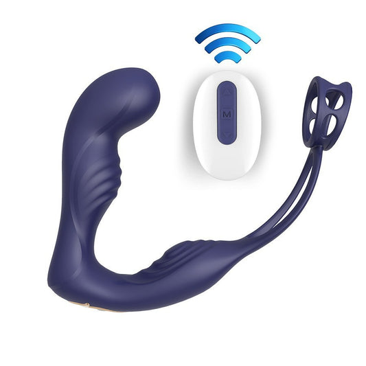 Advanced Prostate Stimulator with Dual Penis Ring for Enhanced Pleasure