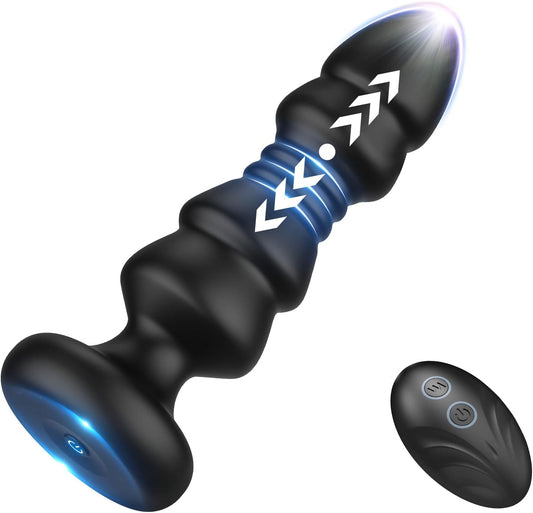 Fjernkontroll Anal Vibrator: Thrust &amp; Vibrate for intim lek