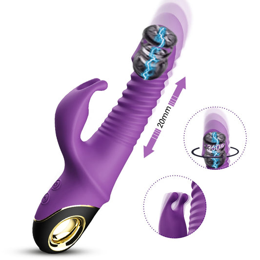 2022 Rabbit Thrusting Vibrator with Rotating Functions - HeartCaptor