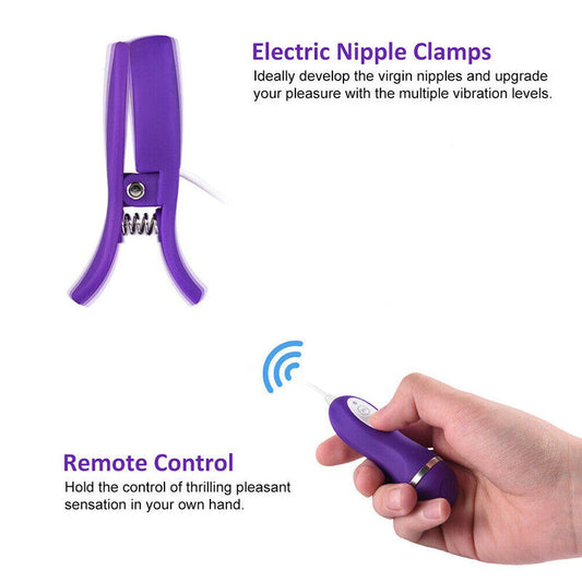 Intimate Pleasure: Vibrating Nipple Clamps with Remote Control for Women