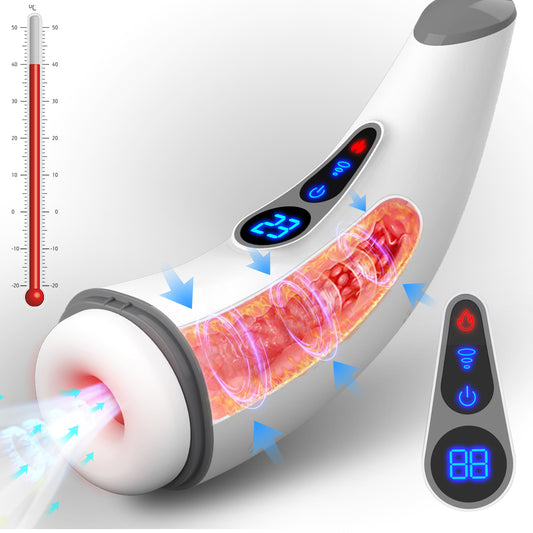 Avanceret 007 Pro mandlig masturbator med multifunktionsopvarmning og vibrationer