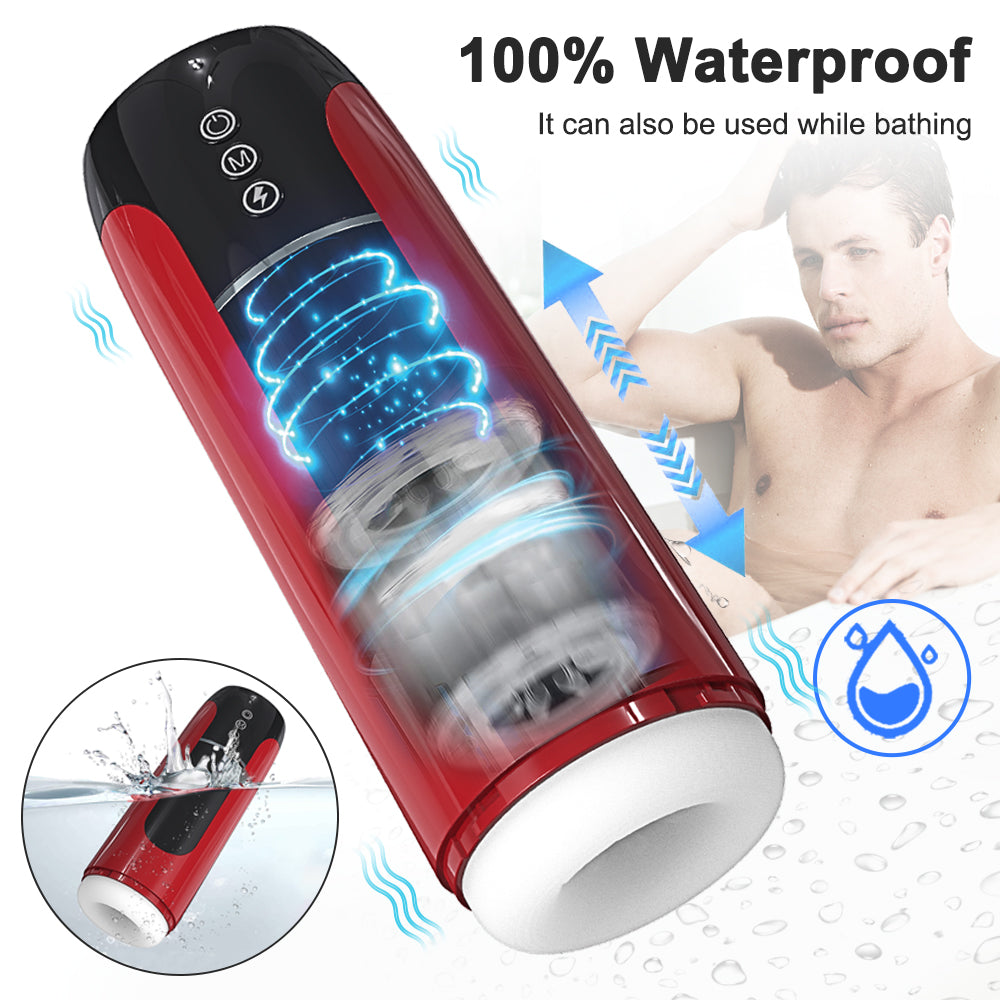 Waterproof Thrusting Male Masturbator Cup with 7 Modes - HeartCaptor