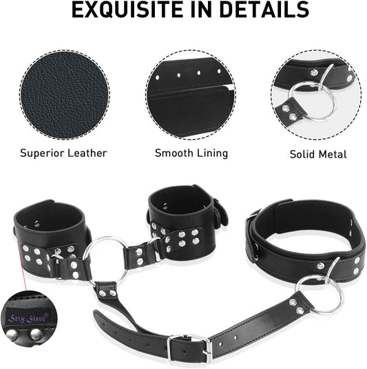 Adjustable Neck to Wrist Restraints Kit for Couples