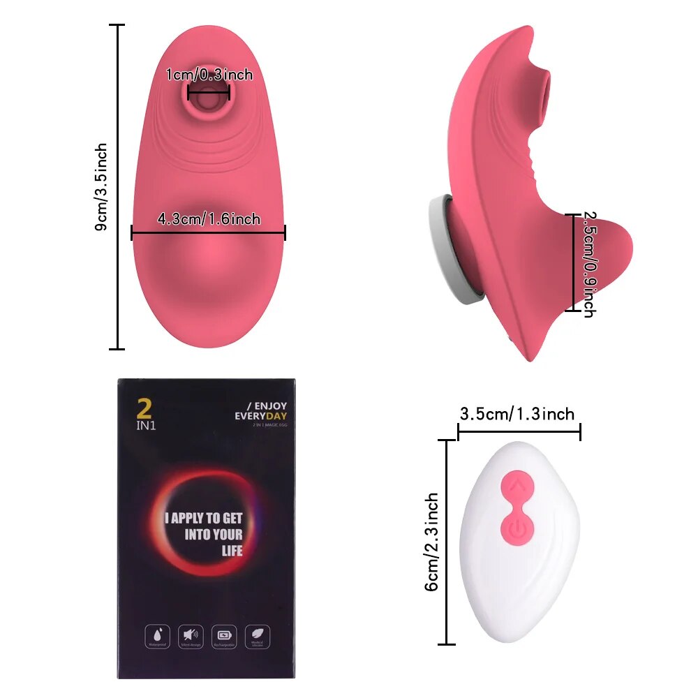 Remote Control Clitoris Sucker Vibrator with Sexy Panties - HeartCaptor