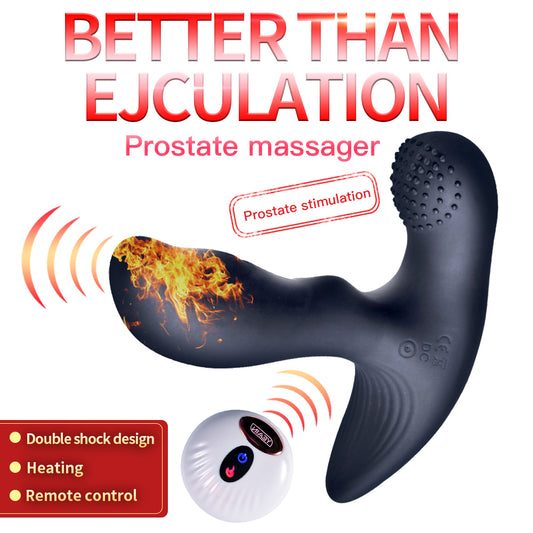 Wireless Prostate Massager with Dual-Vibration and Heating for Intimate Pleasure