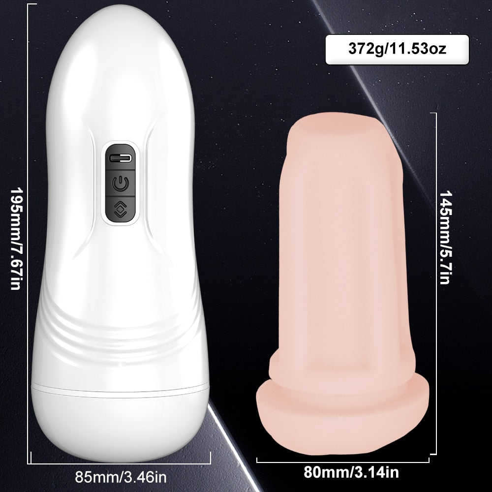 Male Masturbator Blowjob Vibration Machine with Real Vagina Pocket Pussy - HeartCaptor