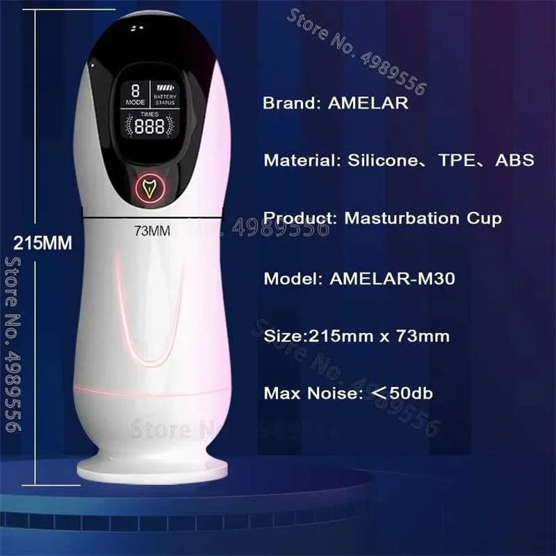 Automatic Sucking Male Masturbator Cup with 8 Vibration Modes - HeartCaptor