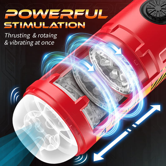 Red-g Thrusting Rotating & Vibrating Male Masturbator