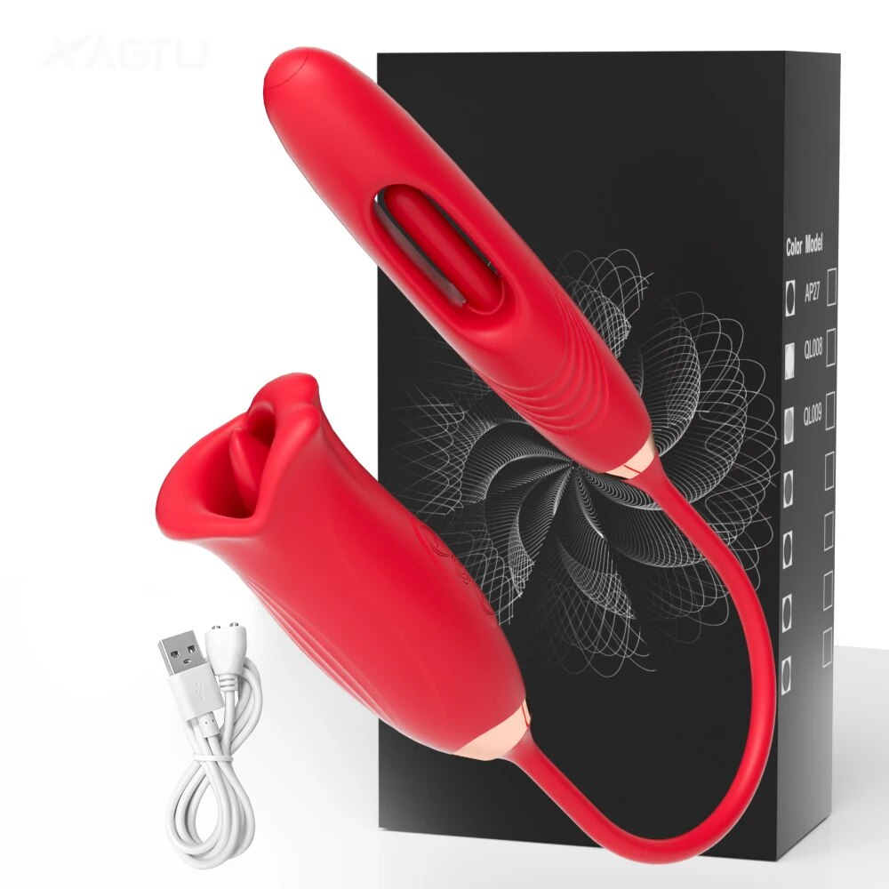 Oral Clit Sucking Vibrator for Women - Tongue Licking Stimulator - HeartCaptor